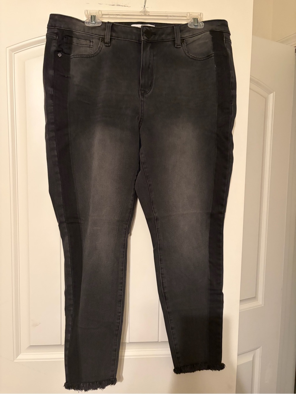 Lane Bryant Black Two-Tone Skinny Jeans